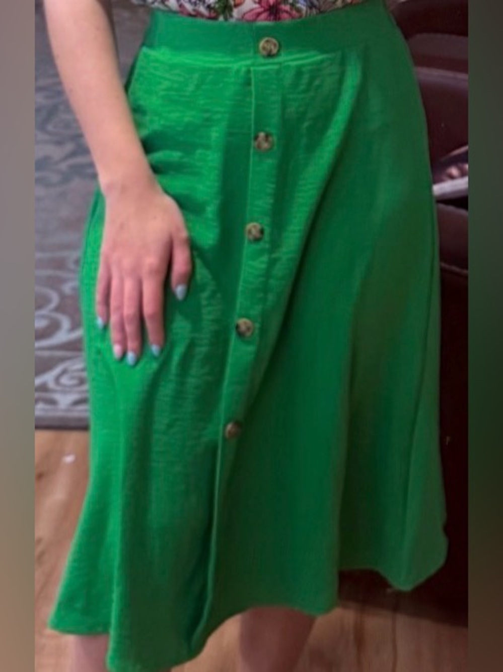 A-Line flowy button skirt